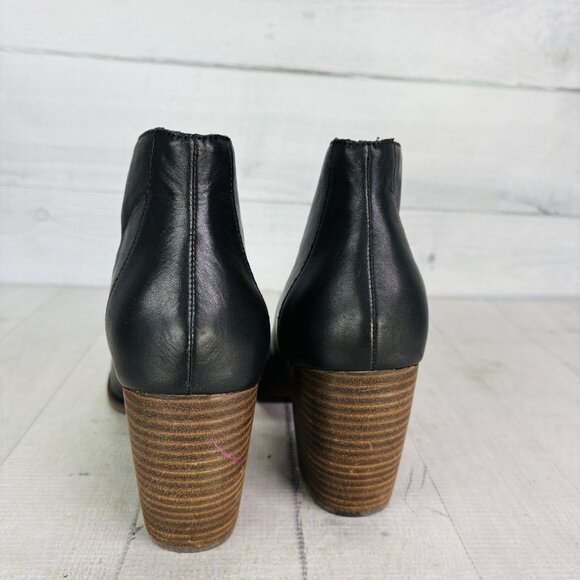 Lucky Brand JOAL Leather Ankle Block Open Toe Stacked Heels Booties Sz 10 M 41.5 - Picture 6 of 16